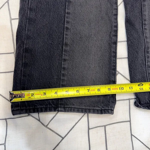 Old Navy‎ Girls 12 High Rise Baggy Wide Leg Paneled Jeans Washed Black Denim - Image 6