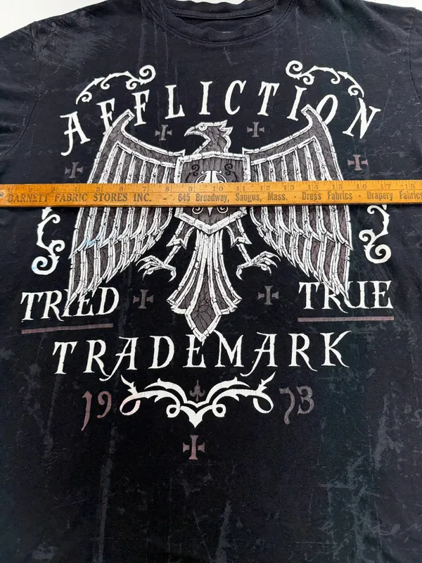 Affliction Shirt Mens M Black Tried Truth Eagle Pre-L❤️ved - Image 5