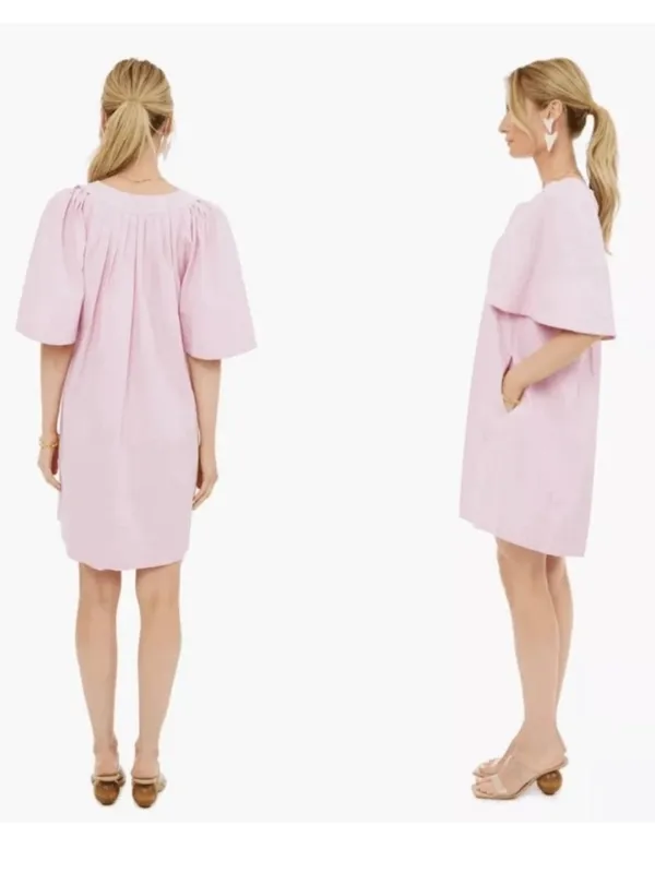Tuckernuck Pomander Place Finley Flutter Sleeve Mauve Pink Mini Dress Size XS - Image 4