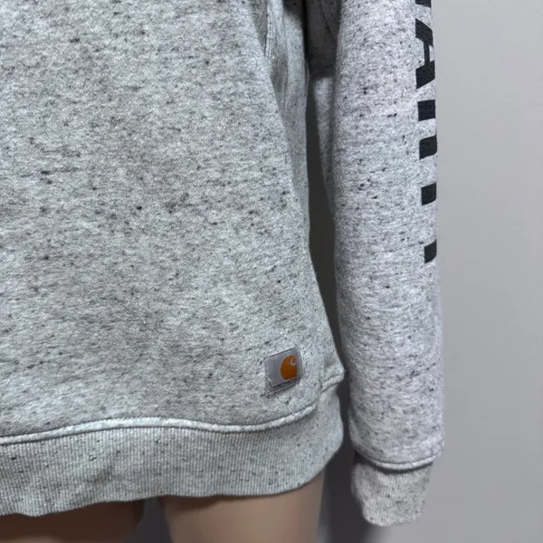 Carhartt Relaxed Fit Women’s Crewneck Sweatshirt Gray Logo Small - Image 4