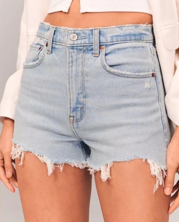 Abercrombie The Mom High Rise Denim Shorts - Image 2