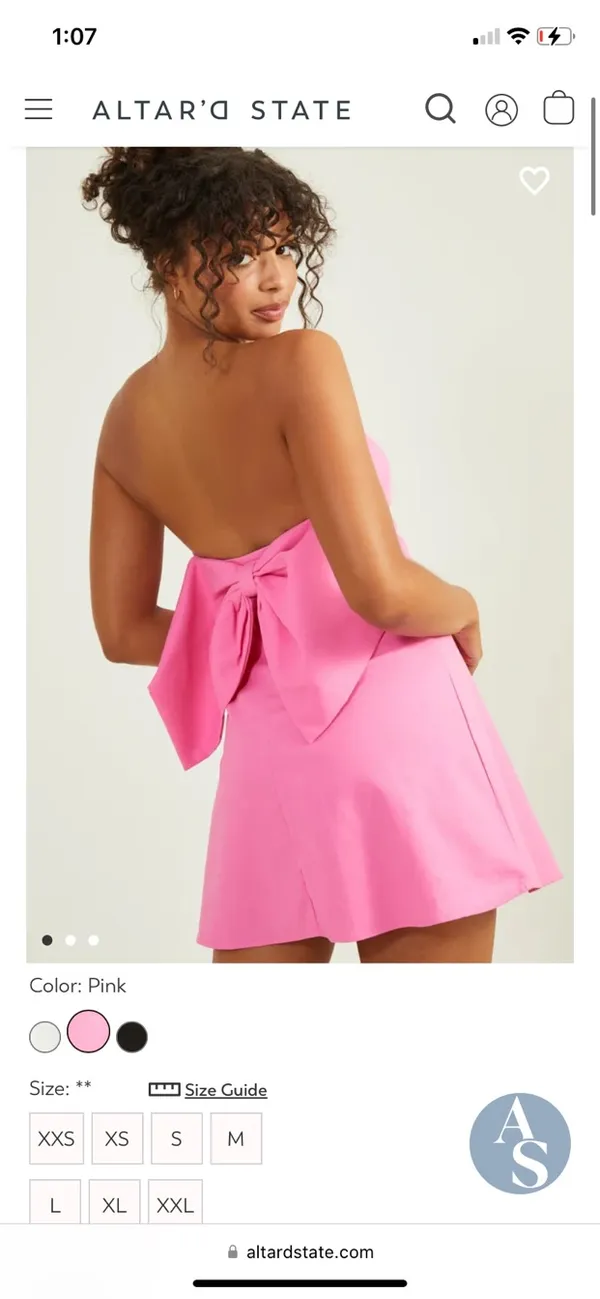 Altar'd State Bow Dress Mini Strapless - Image 3