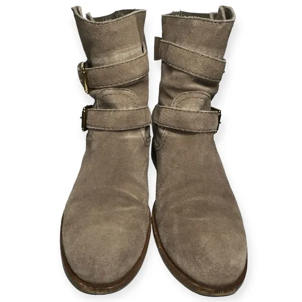 Kate Spade Women’s Size 6.5 Taupe Mousse Suede Sabina Bow Back Combat Boots - Image 5
