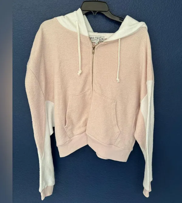 Wildfox Milk Run Women’s Cream & White Hoodie Size Small - Image 2