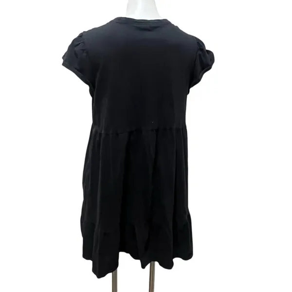 Time and Tru Dress Womens M Black Babydoll Swing Mini Empire Waist Short - Image 4