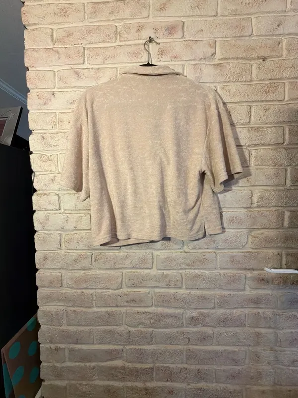 Storia Terry Cloth Button Down Short Sleeve Shirt - Image 3