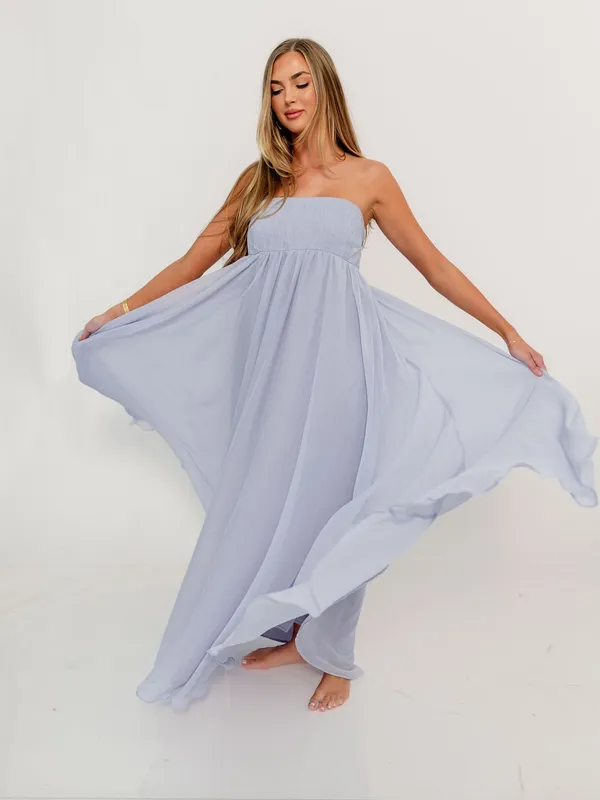 NWT Worth Collective Caia Maxi Dress size Large L Periwinkle Bump Friendly - Image 5