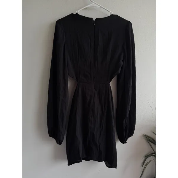 Runaway The Label Womens Black Cutout O-Ring Balloon Sleeve Mini Dress Size S 04 - Image 3