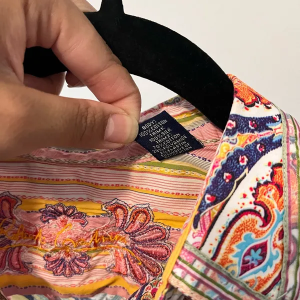 Robert Graham Paisley Rainbow Button 3/4 Long Sleeve Size M - Image 5