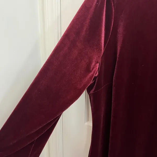 Boden Burgundy Velvet Shift Dress 16-18R Wedding Guest Holiday Classic NEW - Image 2