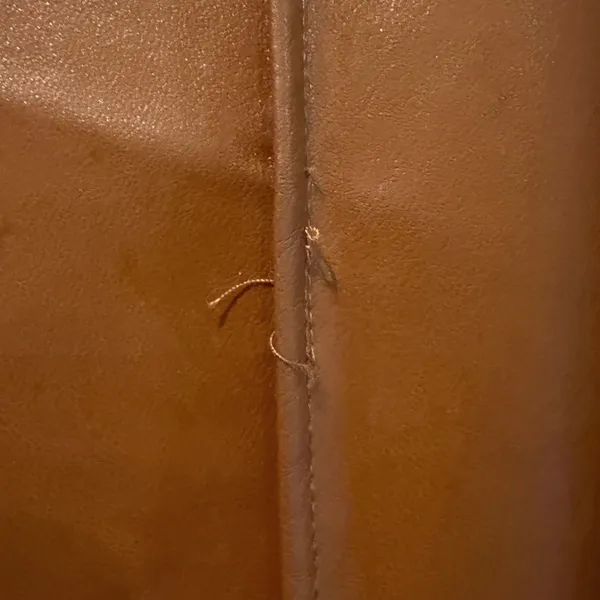 Nine West Jogger Pants Brown Good Faux Leather Seam‎ Detail Women Large - Image 3