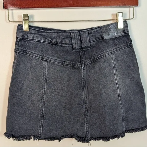 Free People - Faded Black Midnight Sun Mid Rise Denim Mini Skirt/Skort Size 25 - Image 8
