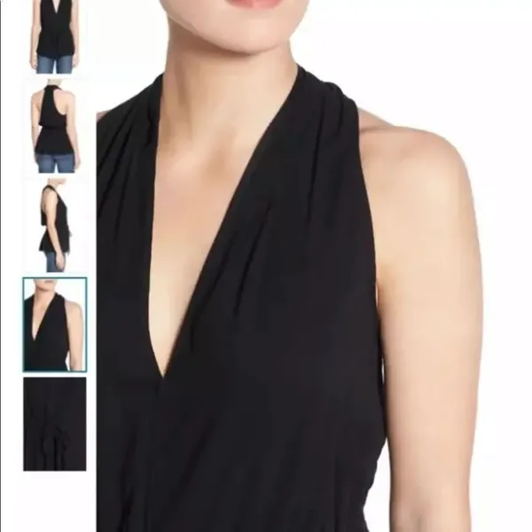 Ella Moss Gauzy rope tank black halter top - Image 7