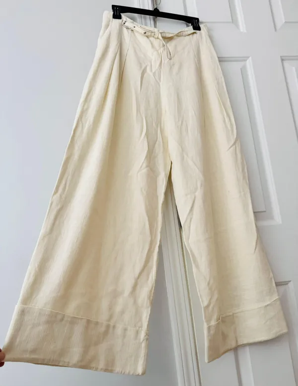 Anthropologie Linen Blend City Beach Trouser Pants, Size 6 - Image 7