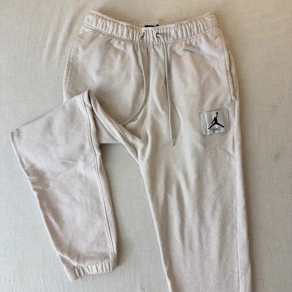Jordan Flight Joggers Womens Small Beige Fleece‎ Sweatpants Jumpman Streetwear - Image 13