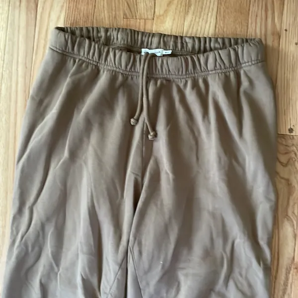 Good American Joggers Womens Large Brown Fleece Pull On Pants Loungewear Cozy - Image 2