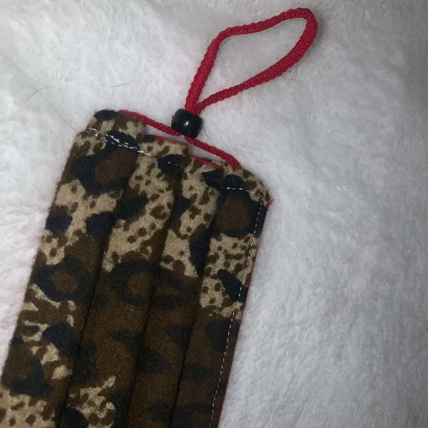Handmade Fabric Face Mask Cheetah Leopard 🐆 Print Brown - Image 4