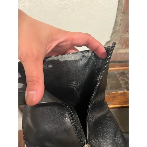 Marc Fisher Black Leather Round Toe Block Heel Ankle Boots Size 9 - Image 8