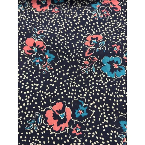 Motherhood Maternity Floral Flutter‎ Sleeve Blouse Navy Pink Dotted Top Large - Image 5