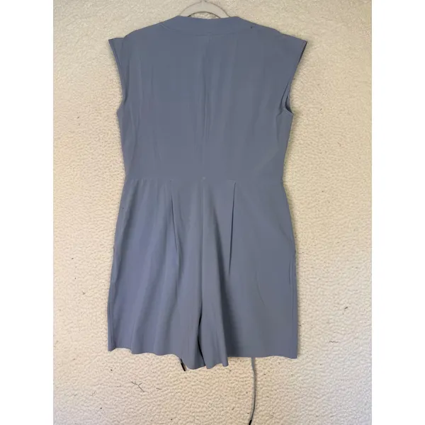 Athleta Romper Womens S Blue V-Neck Sleeveless Pockets Jersey Casual Summer - Image 2