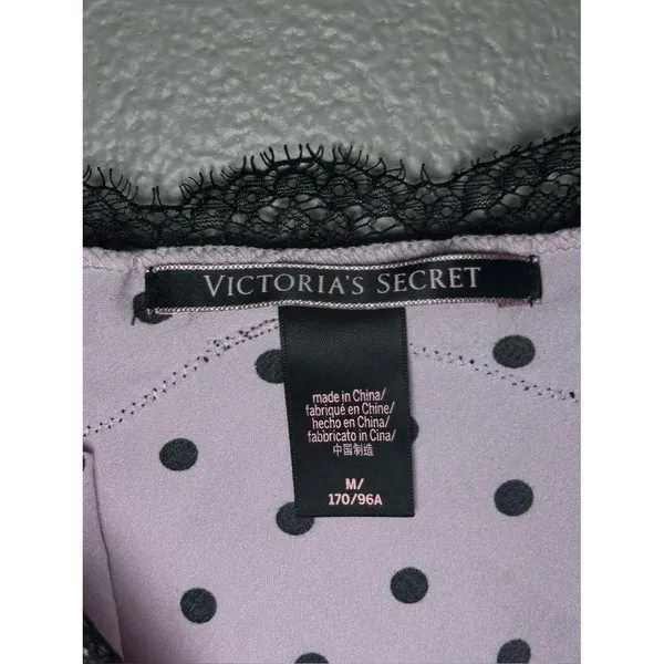 Victoria’s Secret Pink & Black Lace Trim Polka Dot Cami Top Women’s Size Medium - Image 7