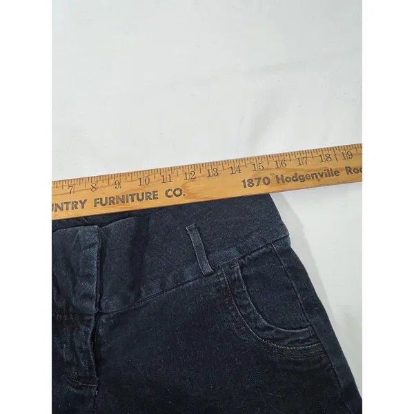 ELLE Dark‎ Wash Women Jeans Trousers Wide Flare Leg Cropped Low Rise Size 4 - Image 10