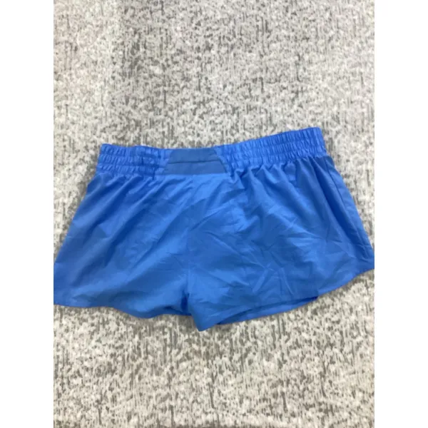 Nike Womens Dri-FIT Running Shorts Blue Reflective Swoosh Elastic Waist Athletic - Image 4