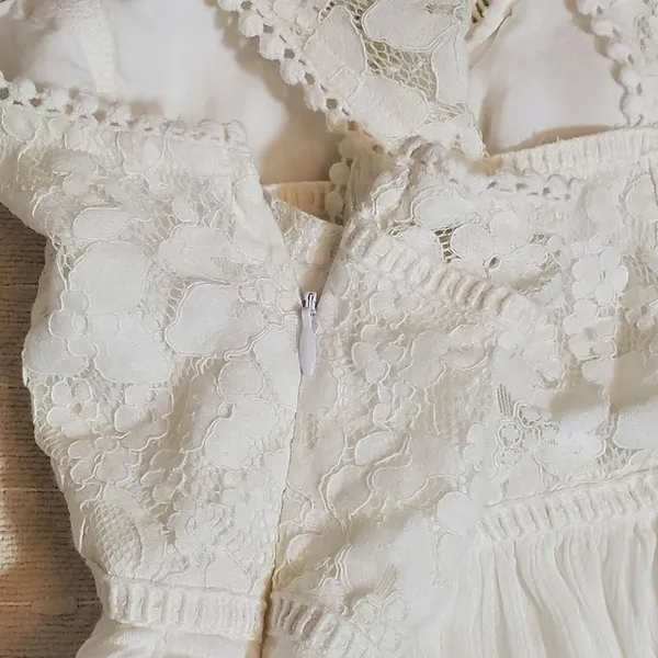 Abercrombie & Fitch‎ White Lace Babydoll Dress. Size M - Image 6