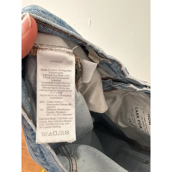 Madewell Balloon Jeans Light Wash Denim High Rise Waist‎ Size 27 - Image 6