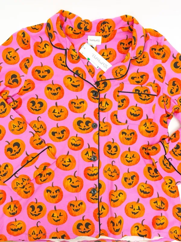 BedHead PJs Jolly Jack-O-Lantern Long Sleeve Classic Stretch Jersey Pajama Set - Image 7