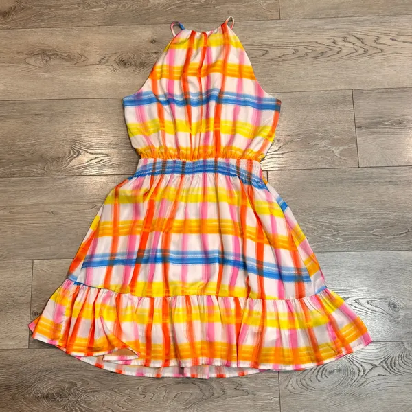 Skies are‎ Blue Womens Plaid Halter Dress Small S Summer Beach Sun Dress - Image 2