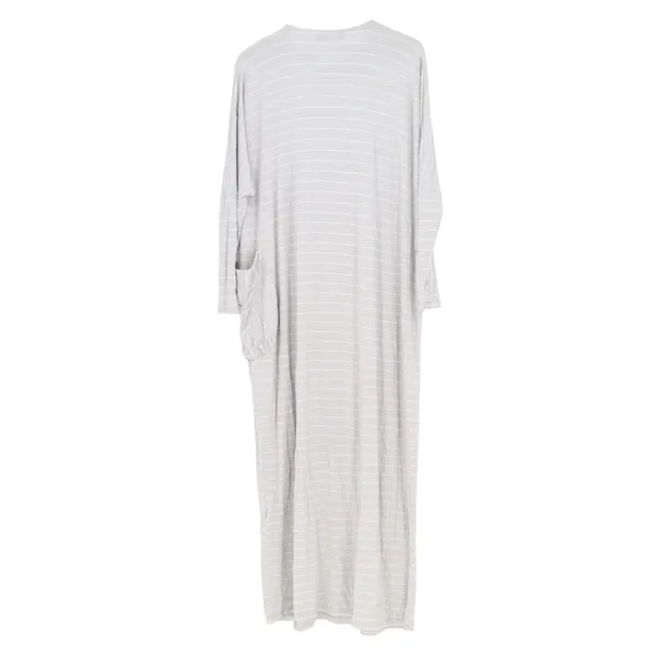 Refka Maxi Dress Womens 6 Casual Gray Striped Long Sleeve Pocket Excellent - Image 5