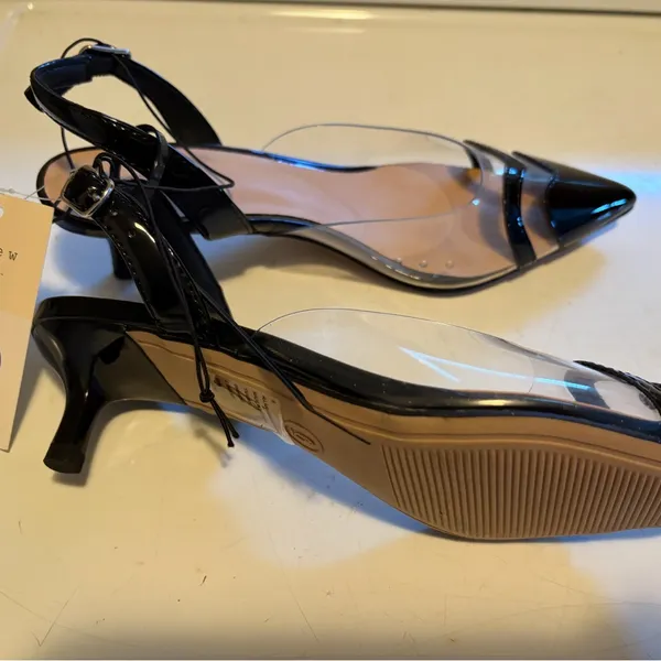a new day Eleanor Glossy Black Heels perspects with heart toe size 6 - Image 7