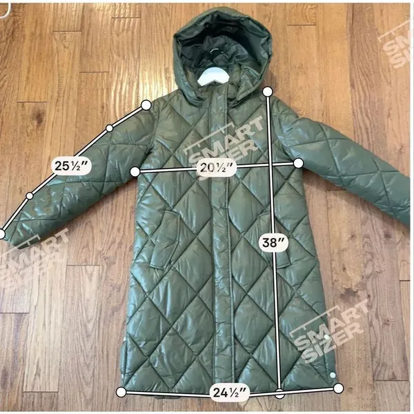 Sam Edelman olive green diamond quilted longer puffer jacket m - Image 6