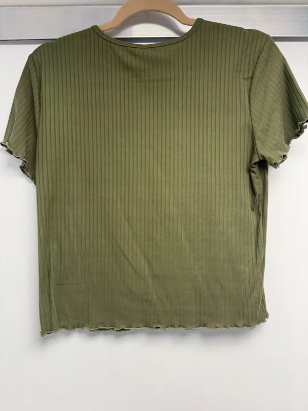 Olive Ribbed Short - Image 2
