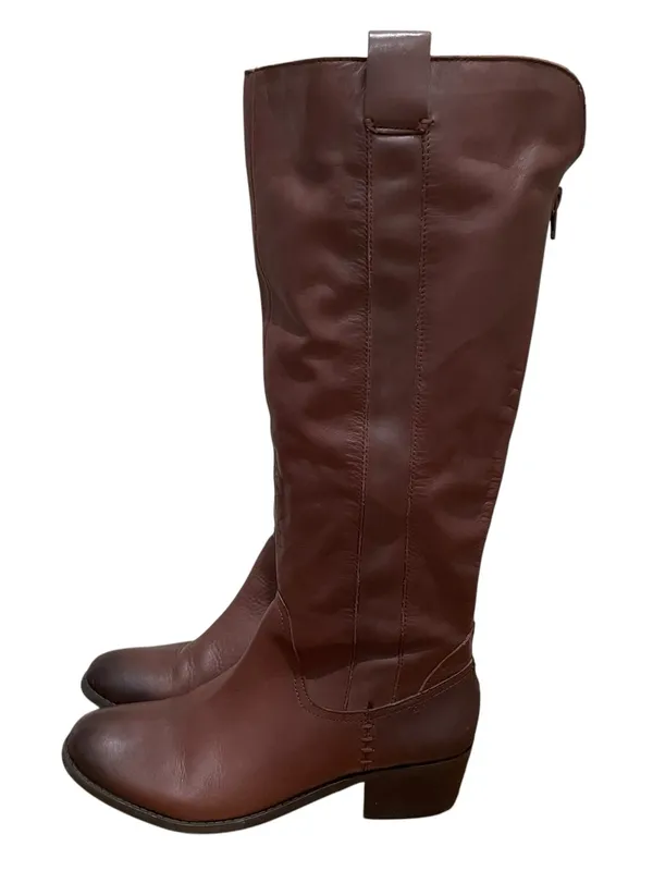 Arturo Chiang Leather Knee High Block Heel Riding Boots Brown Women’s Size 7.5 - Image 6
