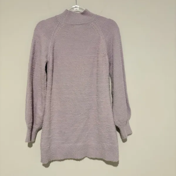 Miami Francesca’s Rosemary Mock Neck Fuzzy Sweater Mini Dress Soft Lilac‎ medium - Image 4