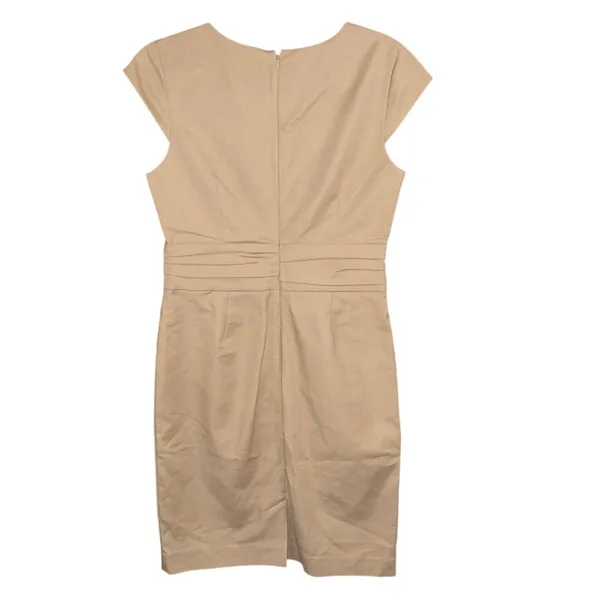 Banana Republic Kate Sheath Dress size 6 petite beige neutral fitted square neck - Image 6
