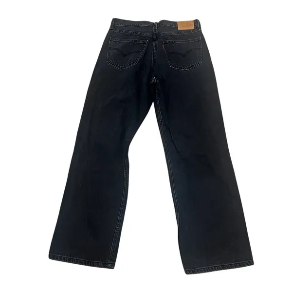Levi's Women's Loose Straight Jeans Black Denim W27 L30 Standard 5-Pocket Design - Image 6
