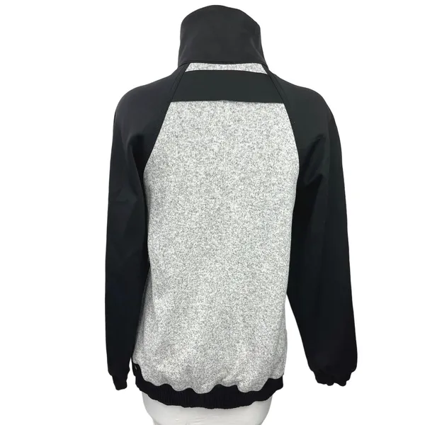 Lululemon Both Ways Gray Black Reversible Full Zip Pockets Bomber Jacket Coat S - Image 2