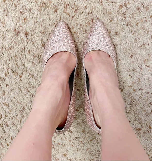 Pastel Pink Kawaii Glitter Sparkly Pointed Toe Heels Pumps Shoes - Image 6