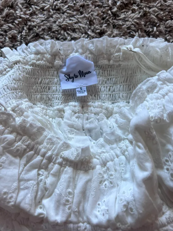 Sky to Moon White Babydoll Tank - Image 3
