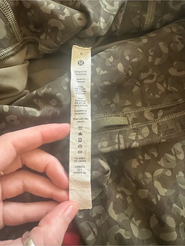 Lululemon Base Pace High-Rise Tight 28" Intertwined Camo Olive W5DX7S size 8 - Image 6