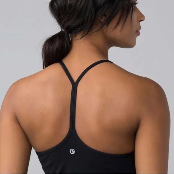 LULULEMON Power Pose Tank Top with Shelf Bra Black A/B Cup Luon Size 4 EUC - Image 4