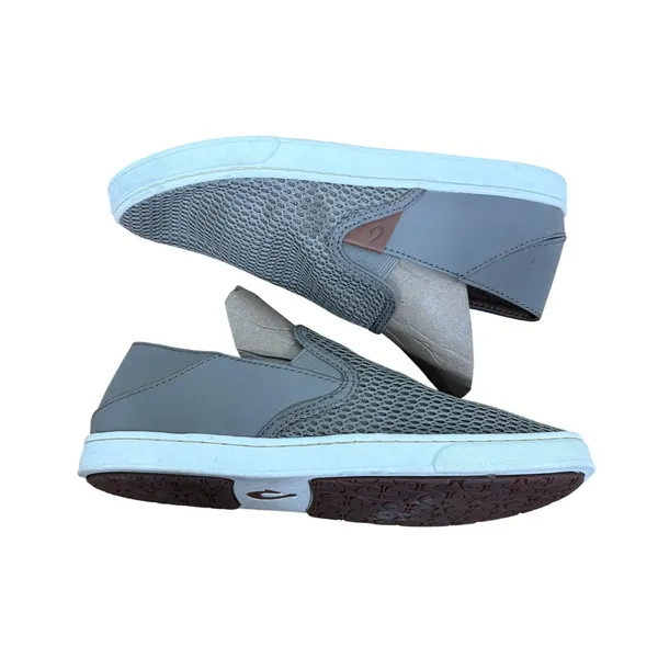 Olukai Pehuea Green Gray Mesh Slip On Sneakers Women Shoes Drop In Heel size 8 - Image 5
