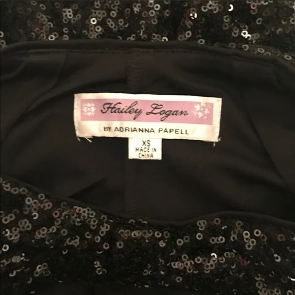 Hailey Logan by Adrianna Papell Black Sequin Dress XS - Image 4
