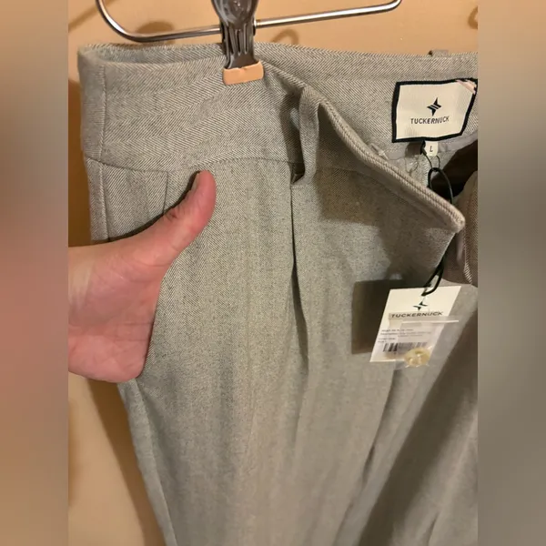 NWT Tuckernuck Watson Gray Cuffed Wide Leg Trousers - Image 6