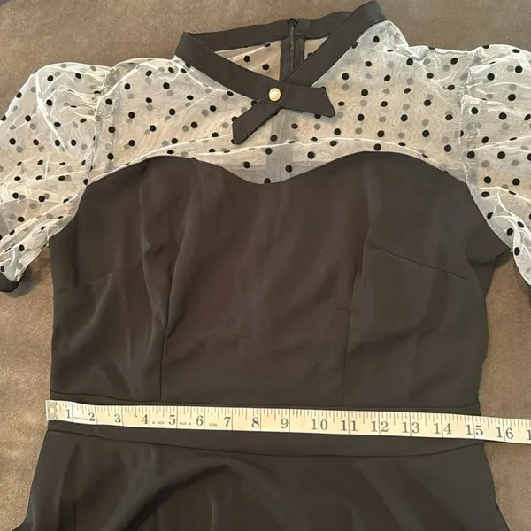 Women’s Black with Polka Dot Dress 1950’s Retro Style Size L NEW - Image 9