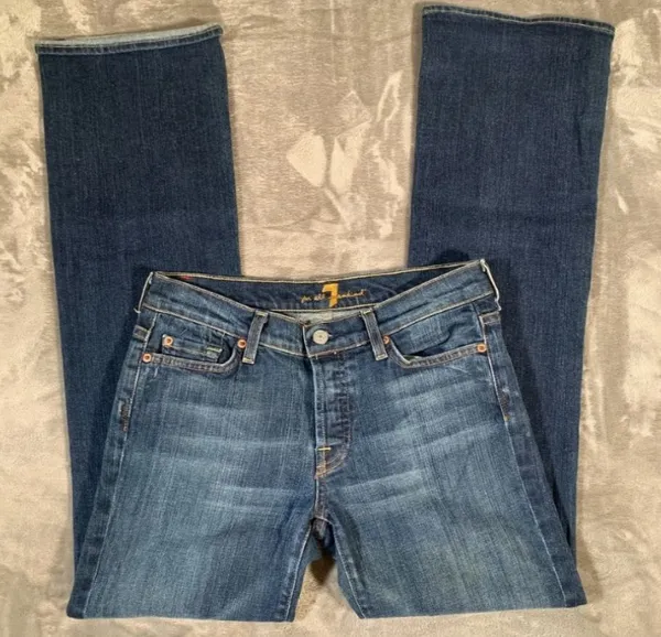 7 For All Mankind Jeans Women's 29 Boy Cut Wide Leg - Image 2