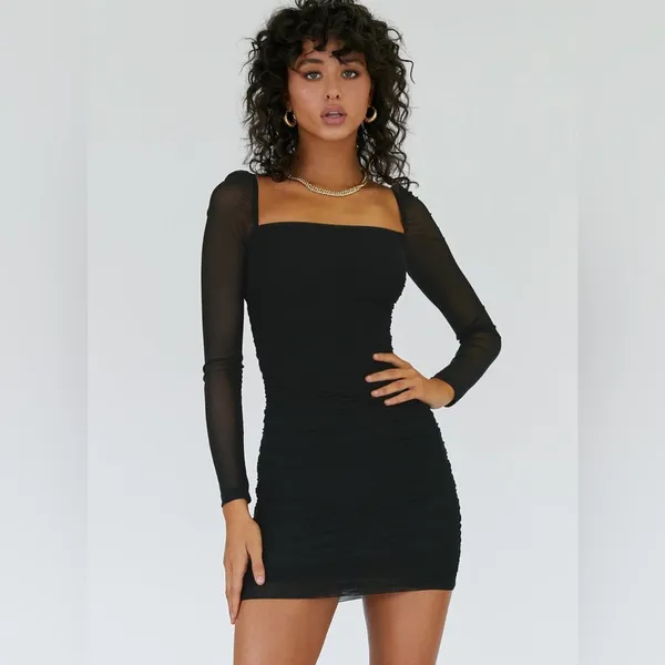 Princess Polly Charvi Mini Dress Black - Image 2